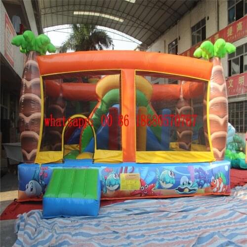 Factory inflatable slide castle, jungle trampoline combination for sale