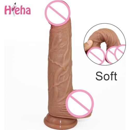 Soft Silicone Realistic Dildo Skin Feeling Huge Big Penis with Suction Cup Dildos Sex Toys for Woman Strapon Female Masturbation