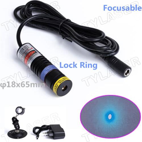 Focusable D18X65 488nm Direct Blue Dot Laser 10mw 20mW 30mW 60mW Laser Module