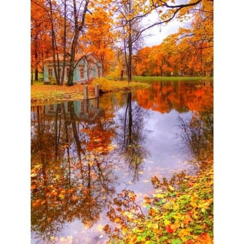 Gatyztory Autumn Woods Frame Painting By Numbers Landscape Canvas Colouring Handpainted Artwork Diy Gift Home Decor