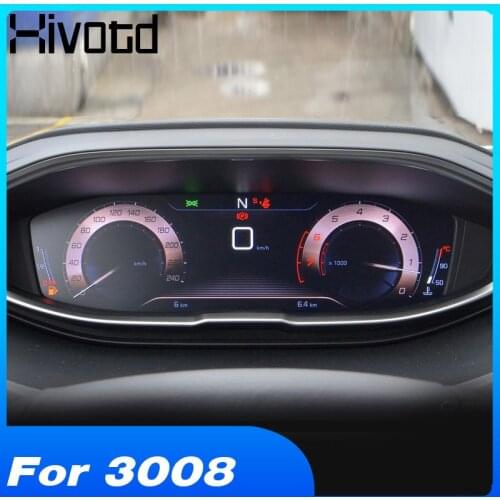 Hivotd For Peugeot 3008 5008 car dashboard Tempered glass screen Protector Clear Center Film Interior Accessories 2017-2021