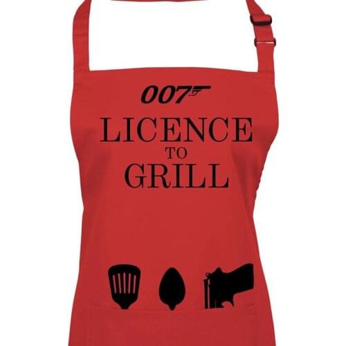 Customized Family Apron Set,Personalised Licence to Grill 007 Apron,Apron King Of The BBQ,Gifts For Romantic Apron For Lovers