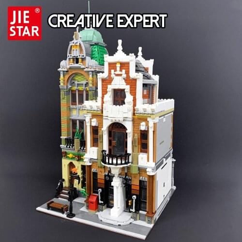 JIESTAR Creative Expert Street View Post Office 89126 Moc Bricks Modular House Building Blocks Model Toys Square Post Office