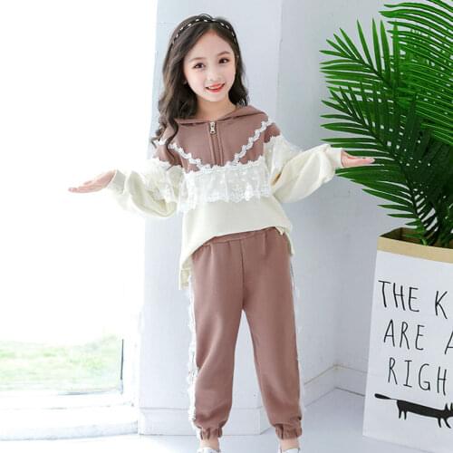 New Sale 2021 Spring Autumn Hoodies Sweatshirt +Pants 2Pieces Girls Clothing Sets For 4 6 8 10 12 13Yrs Girls Boutique Outfits