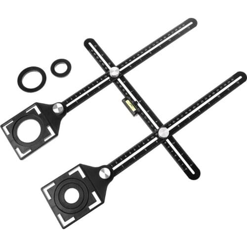 Aluminum Alloy Multi Angle Measuring Six-Fold Ruler Positional Locator Universal Trepanning Lineation Tile Glass Punching Tool