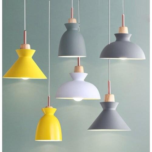 Fashion Pendant Lights Bottleneck Model Wood And Aluminum Lamp Restaurant Bar Coffee Dining Room LED Hanging Light Fixture