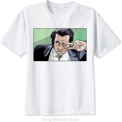 Pulp Fiction Mens T-shirt 2020 Fashion Men Novelty Printed Short Sleeve Summer Male Casual Tees Guys Punk Designer Streetwear