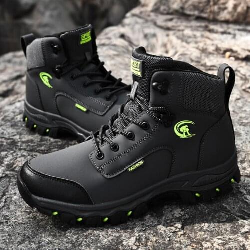 Boot Mens combat leather boty for men mens hiking boots Winter cowboy coturno military high casual work home waterproof vintage