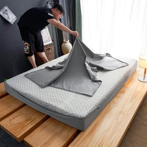 Zipper Type Waterproof Mattress Cover Six Sided All-inclusive Mattress Topper Queen Bedding Set Bed Mattress Anti-mites Bugs Pad