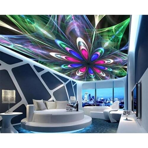 Beibehang Wallpaper mural abstract colorful spiral radiant fashion ceiling zenith mural ktv bar ceiling background 3d wallpaper