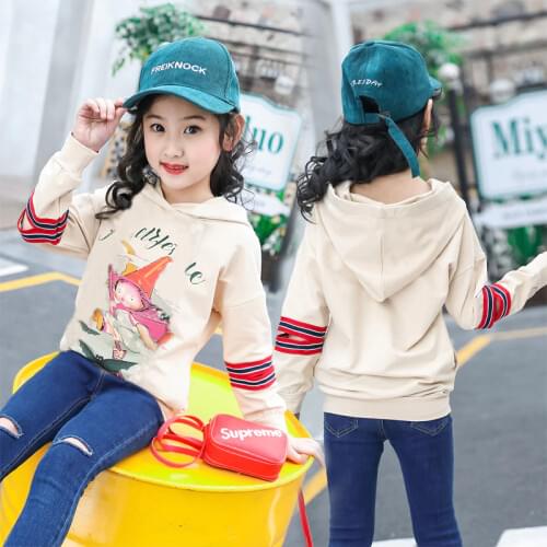 Toddler Kids Girls T Shirt 2019 Autumn Cartoon Witch Sweatshirts Children Long Sleeve Hoodies Tops Clothes for Girls 12 14 Years