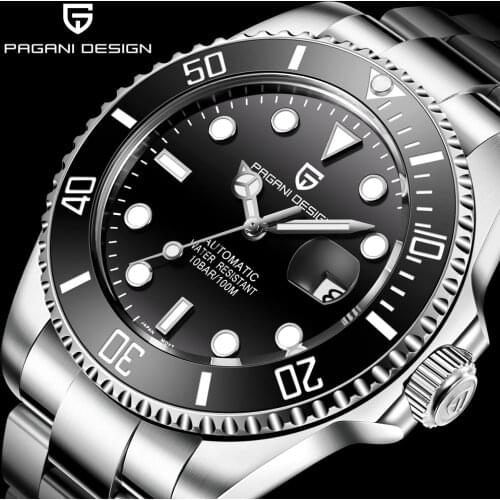 PAGANI DESIGN 43mm 24 Jewels NH35 Mechanical Automatic Gold Plated Men Watches Sapphire Crystal Auto Date 2020 Luxury Wristwatch