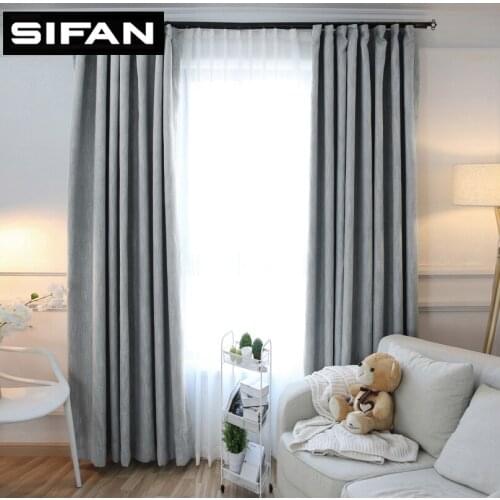 New American Solid Color Thick Faux Linen Blackout Curtains for Living Room Colorful Curtains Luxury Curtains for Bedroom blinds