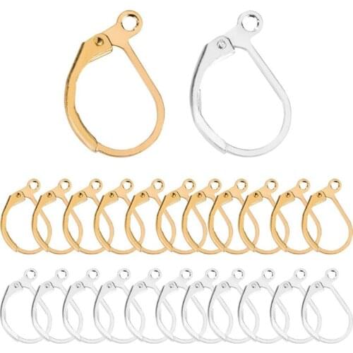 X7YC 100x Gold Plated French Brass Earring Hook Open Design Jewelry Making Findings