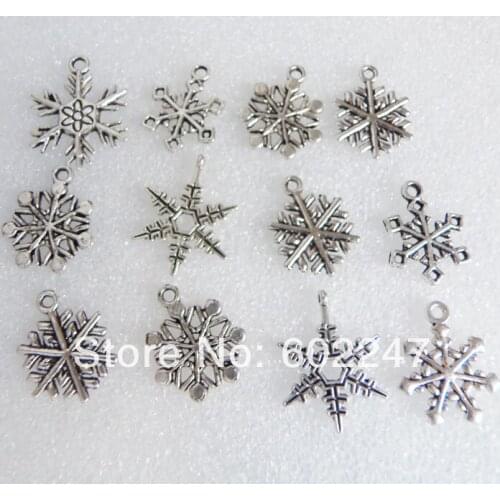 Clearance Stocks Price! New SnowFlake Charms Pendants Alloy Charms Fit for DIY Jewelry Making
