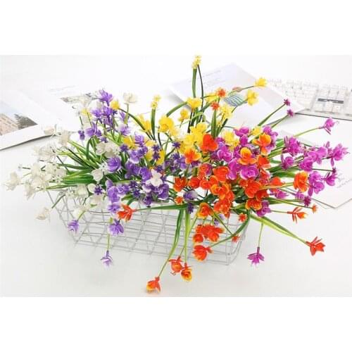 1pc Lifelike Artificial Orchid Flower Simulation 7-Branch Orchid Artificial Flower Photography Props Party Decor Accessories