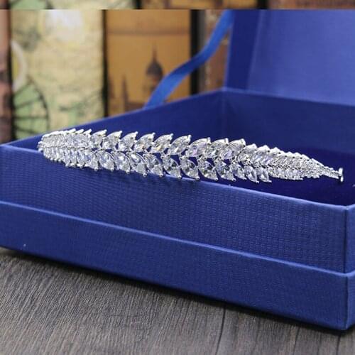 Luxury Wedding Bridal Cubic Zircon Tiaras Crown Princess Queen Pageant Prom Tiara Headband Beauty Wedding Hair Accessories H-011