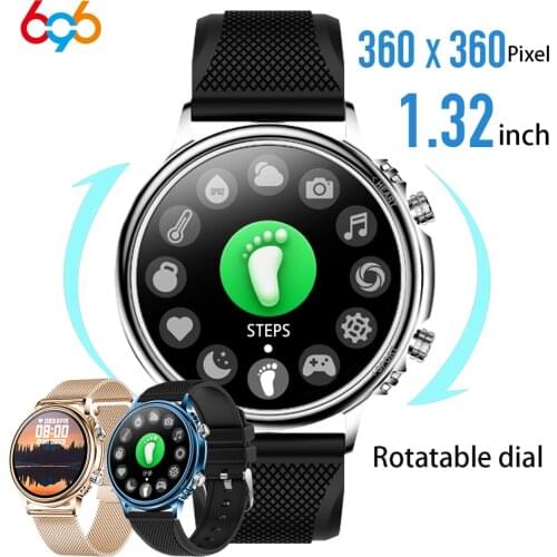 Rotary Dial Smart Watch 13.2 inch 360*360 Pixels Big Screen Smat Watch Men Waterproof Band Heart Rate CF81 Women For Android IOS