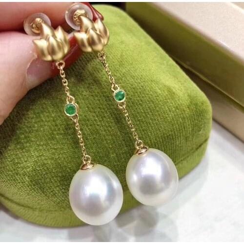 D480 Pearl Earring Fine Jewelry 925 Sterling Silver Natural Water Drop Fresh Water White Pearls Earrings for Women Presents