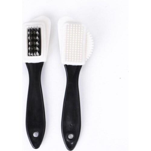 Suede Shoe Brush Cleaning Ergonomically Designed Handle and Small Soft Bristles Black