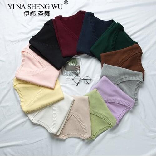 School JK Uniform Sweater Vest Sleeveless Waistcoat For Girls Boys middle School student Winter Vest 12 Colors Knitting Coat New