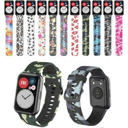 Silicone Watchband Strap For Huawei Watch Fit Smart wristband For Compatible Watch Fit Sports bracelet Patterned strap 2020