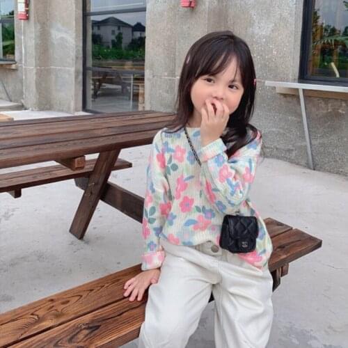 Girls Sweater Babys Coat Outwear 2021 Light Thicken Warm Winter Autumn Knitting Scoop Pullover Christmas Gift Childrens Clothi