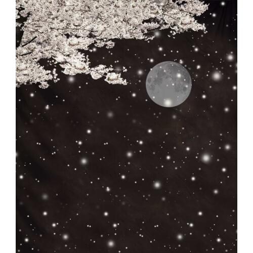 TR Professional Photo Backdrops Flower Branch Moon Night Snowflake White Shiny Backgrounds Custom Photography Studio Backdrops