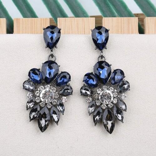 Veyofun Trendy Crystal Drop Earrings Elegant Party Dangle Earrings Fashion Jewelry for Women Gift