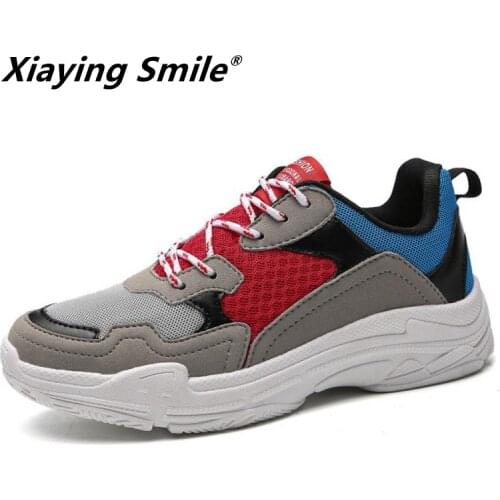 Xiaying Smile high quality woman man lace-up sports shoes running footwear light weight breathable shoes large size outdoor shoe