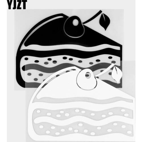 YJZT 13.3×9.6CM Fruit Cake Food Vinyl Decal Art Mural Decoration Car Stickers Black / Silver 20B-0321