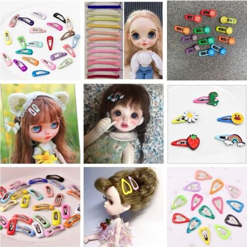 1/6 1/12 BJD Doll Accessories Headwear Mini 2cm Hair Clip Hairpin Decorative Headwears For Ob11 Blyth At Random Candy Color