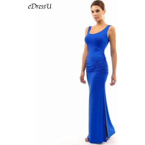 10 Colors Women Maxi Dress 2019 Summer Sexy Slim Fit Sleeveless High Stretch Slit Daily Casual Holiday Dress eDressU LMT-YD2568