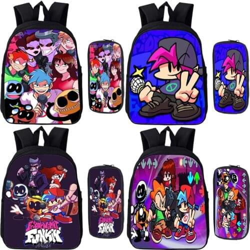 Mochila Kawaii Friday Night Funkin Backpack Teenage 2 Pcs/Set Waterproof Book Rucksack Boys Girls School Bags Child School Gift