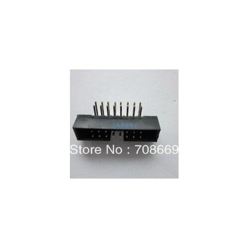 20pcs DC3 16 Pin Shrouded Male Header 2.54mm Right Angle