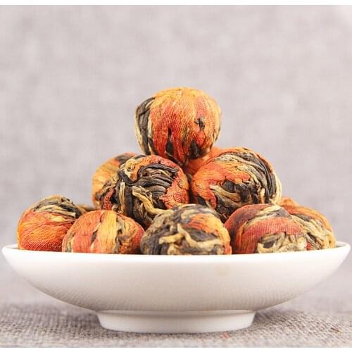 2021 Yunnan Black Chinese Tea Fengqing Dianhong Handmade Lily Hydrangea Ball Tea 100g