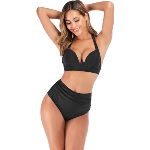 2021 Woman Plus Size Swimwear High Waist S-3XL Bikini Big Women Bathing Suits Floral Vintage Female Sexy Bather Swimsuits