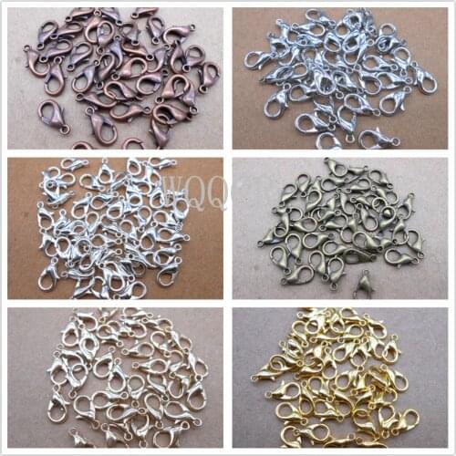 6 colors mixed 12*6mm 300pcs/lot Fashion Jewelry Findings,925 silver/gold lobster clasp Hooks for necklace&bracelet chain