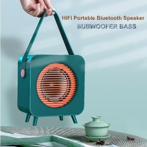 Retro Wireless Portable Bluetooth Speaker Outdoor Bass Column Subwoofer Loudspeaker TWS Stereo Boombox Music Center caixa de som