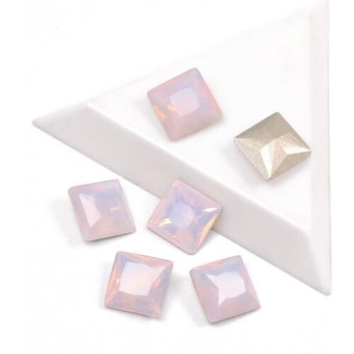 CTPA3bl 4447 High Quality Strass Rose Water Opal Color Princess Square Shape Fancy Rhinestones Pouplar Stone For Nail Art Gems