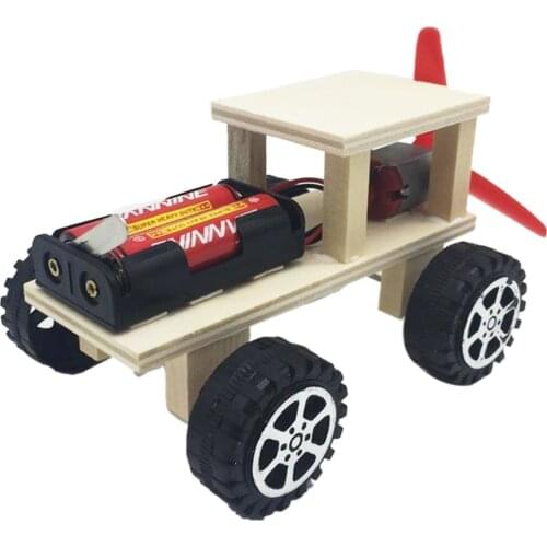Wood Car Building Kit DIY Craft Vehicle Kit 3D Assemble Wooden Car Creative Educational Teaching Science Experiment Toy Gift