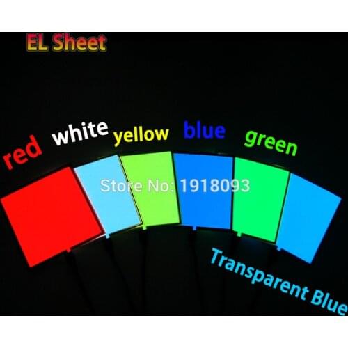 6 Color Choice 10X10CM EL wire Sheet Novelty Lighting Powered by 2AA battery for house decoration,dispaly,holiday,energy saving