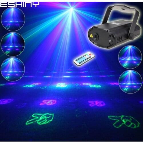 ESHINY Remote MINI Blue Green Laser 12 Christmas Pattern Projector DJ Dance Disco Bar Family Party Xmas Stage Light Show T171D25