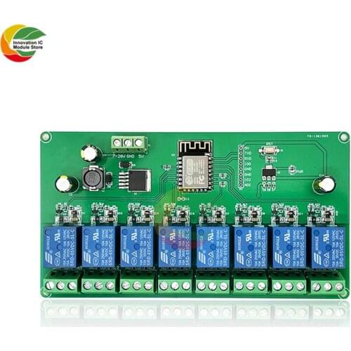 ESP8266 EPS-12F Wireless WiFi Programmable Module 8 Channel Relay Shield Expansion Board for Arduino IOT DC 7 -28V/5V