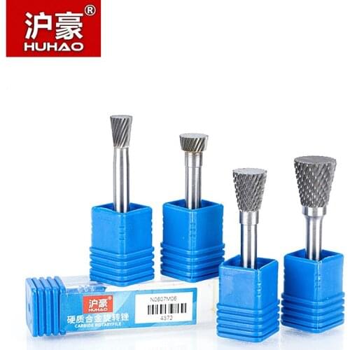 HUHAO 1pc 6mm Shank Tungsten Steel Cutter Metal Grinding Carving Rotary File Cylindrical Router Bit For Metal Polishing N Type
