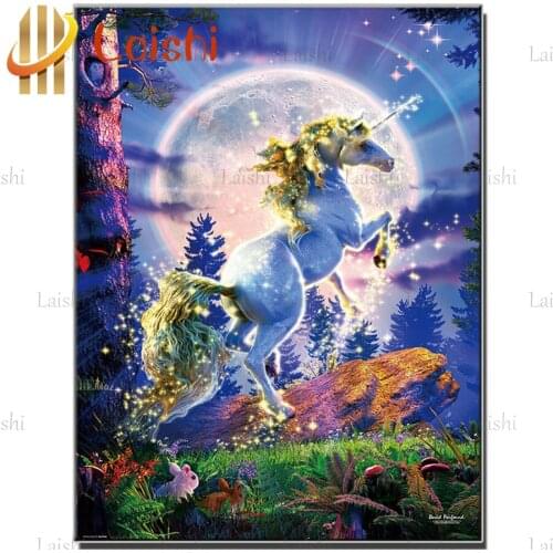 5d diy painting Magical unicorn full square round drill diamond painting mosaic embroidery diamond cross stitch home decoration