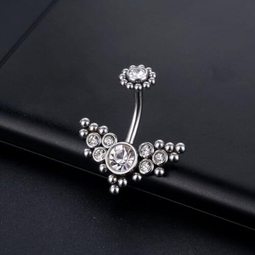 1PC New CZ Belly Button Rings Bar Belly Piercing Ring Shinny Crystal Piercing Belly Charming Oreja Body Jewelry