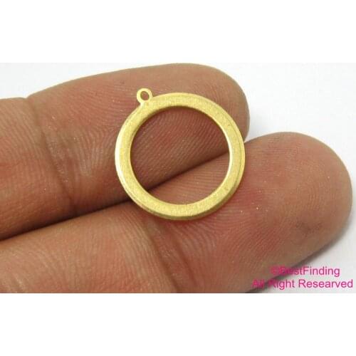 50pcs Brass pendant Round 15.5x2mm Round brass circle earrings charms R518