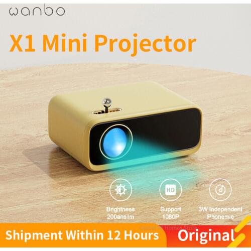 Projector Wanbo X1 Global Version Portable Mini Led Lcd Mini Projector Low Noise 1080p Decoding Double Fan for Home Office