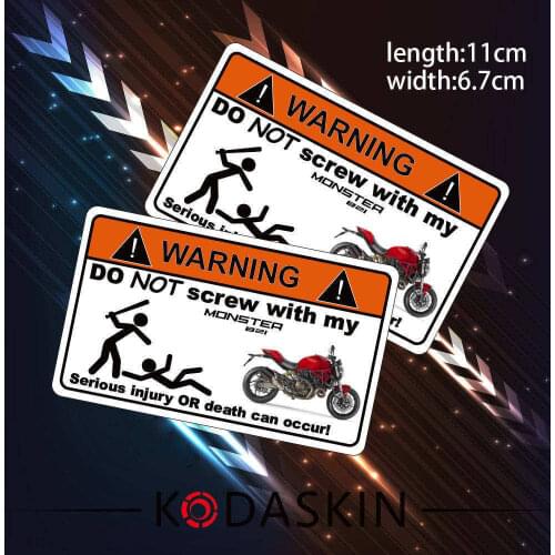 KODASKIN Motorcycle Cheap 2D Creative Warning Sticker Decal for MONSTER 821 MONSTER 796 MONSTER 797 PANIGALE 959 PANIGALE 1198